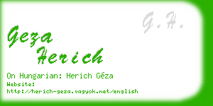 geza herich business card